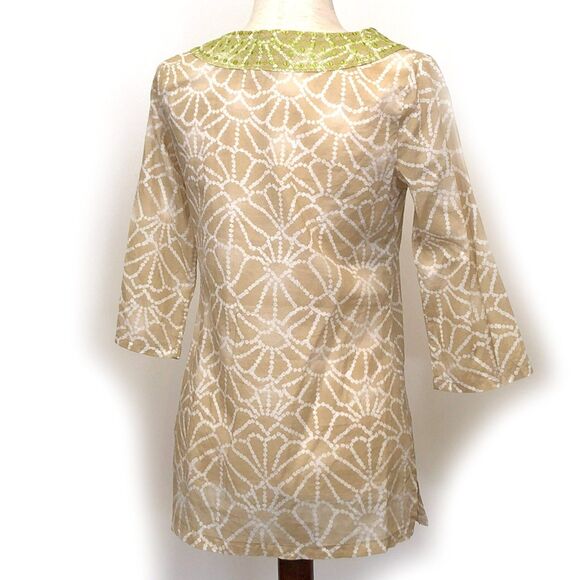 Calypso St. Barth XS Embroidered Cotton Tunic Top - Picture 6 of 6